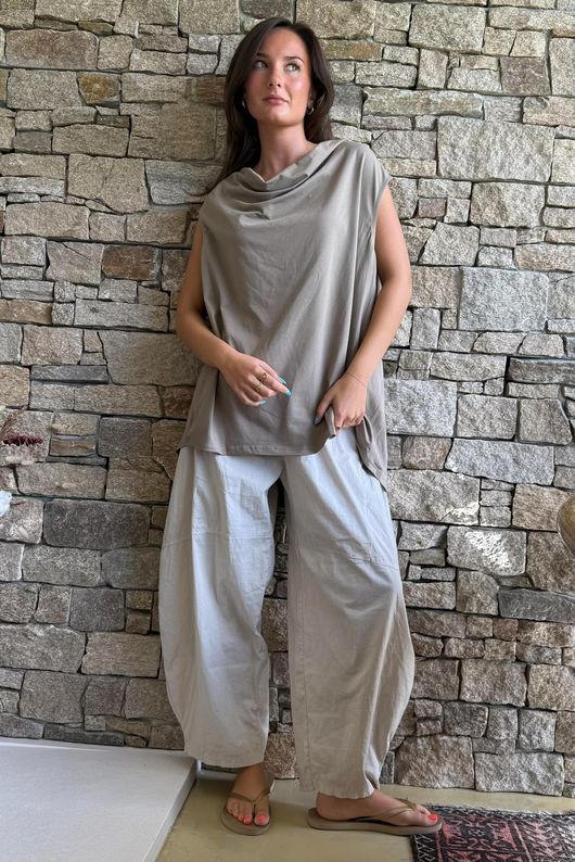Oscar Drape Trapeze Tank Mocha